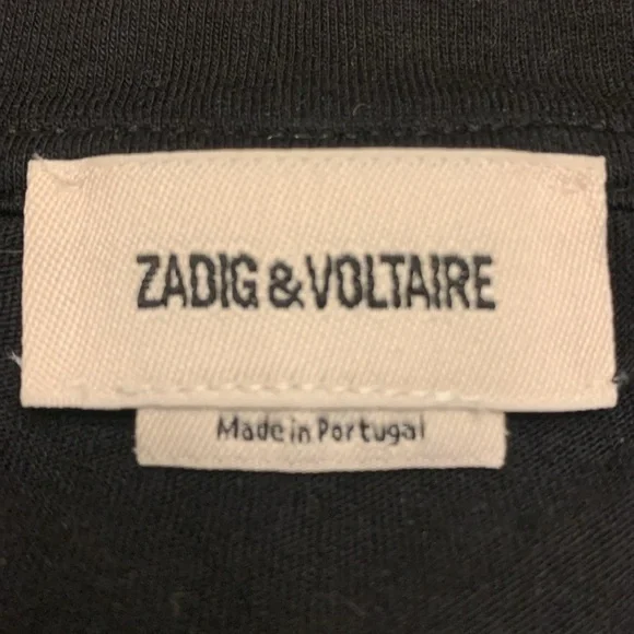 Zadig & Voltaire Black T-Shirt Short Sleeve Small - Picture 3 of 7